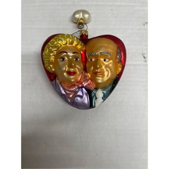 Rare 1998 Christopher Radko I Love Lucy “With Love Ethel And Fred” Ornament - Picture 1 of 2